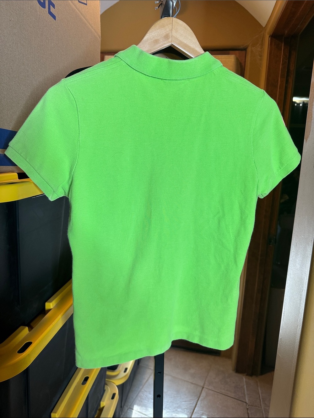 Ralph Lauren Neon Green Pink Big Pony Polo Shirt XL Juniors Preppy Golf - Picture 8 of 8
